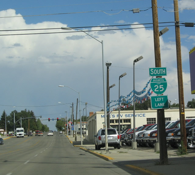 Southbound Business Loop Interstate 25/U.S. 20-26-87 in Casper near the southern terminus.