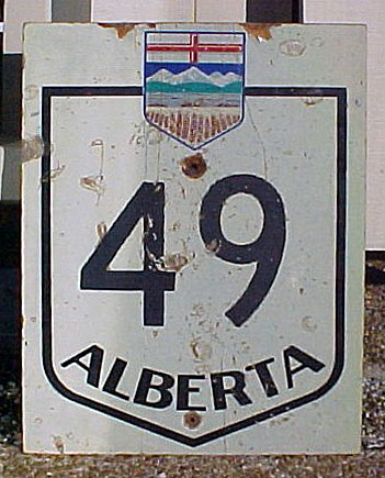 Alberta Provincial Highway 49 sign.