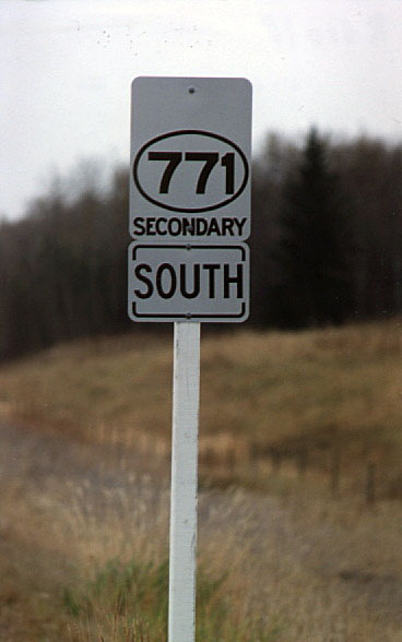 Alberta Provincial Highway 771 sign.