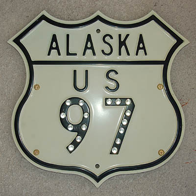 Alaska U. S. highway 97 sign.