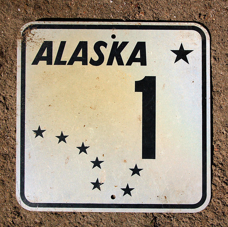Alaska State Highway 1 sign.