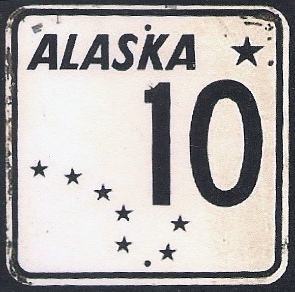 Alaska State Highway 10 sign.