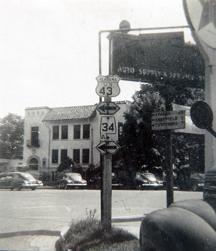 Alabama - state highway 34 and U. S. highway 43 sign.