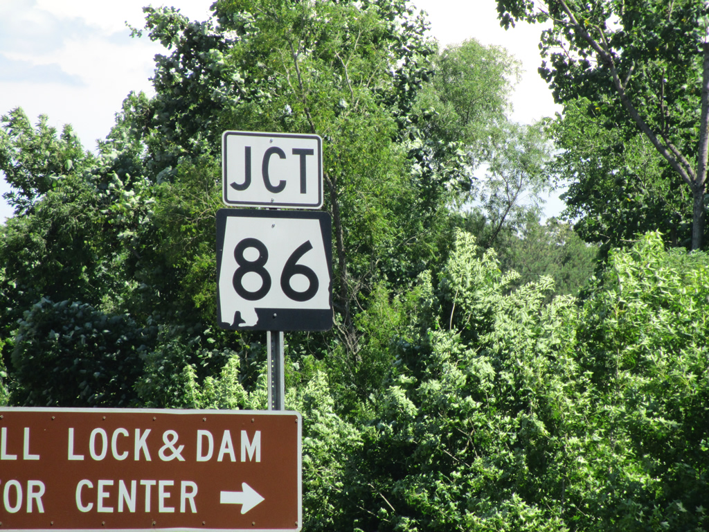 Alabama State Highway 86 sign.