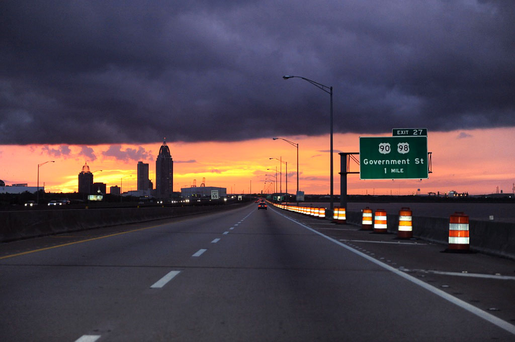 Alabama - U.S. Highway 98 and U.S. Highway 90 sign.
