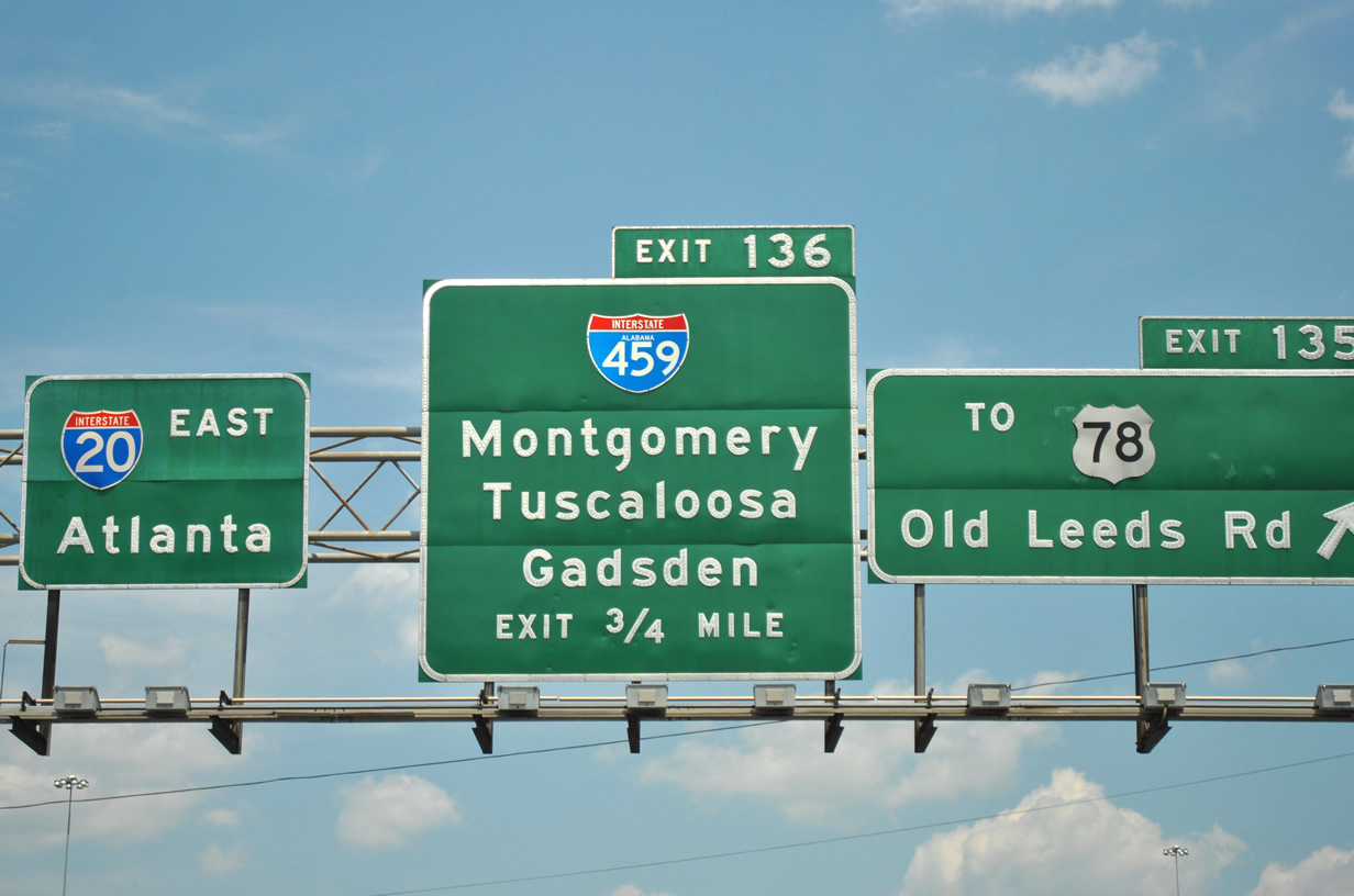 Alabama - interstate 20, interstate 459, and U. S. highway 78 sign.