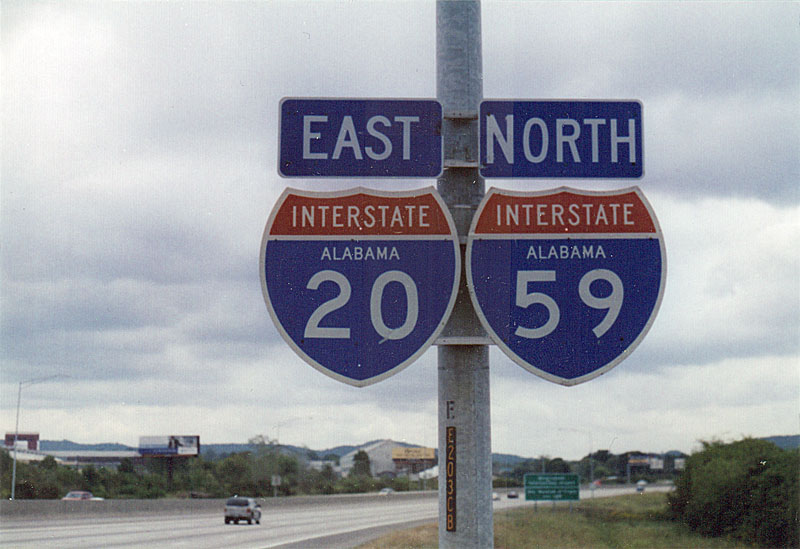 Alabama - Interstate 20 and Interstate 59 sign.