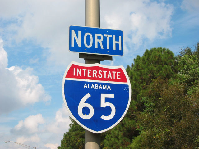 Alabama Interstate 65 sign.