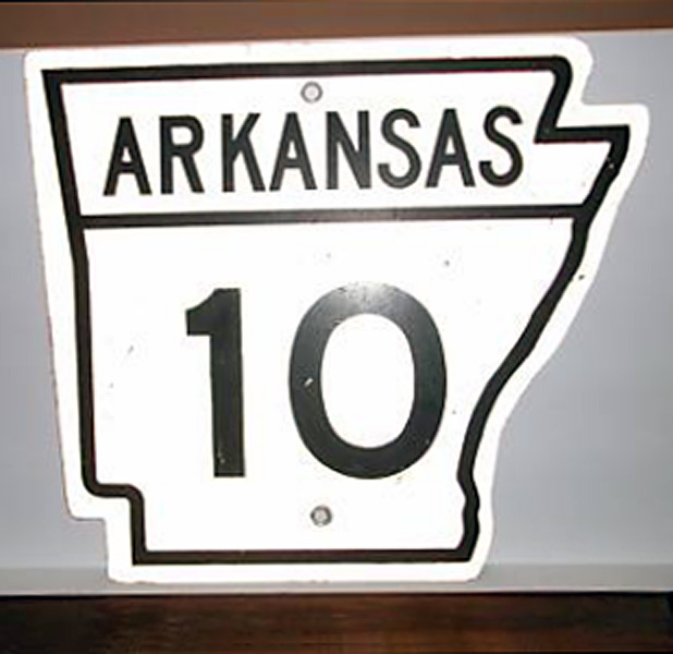 Arkansas State Highway 10 sign.