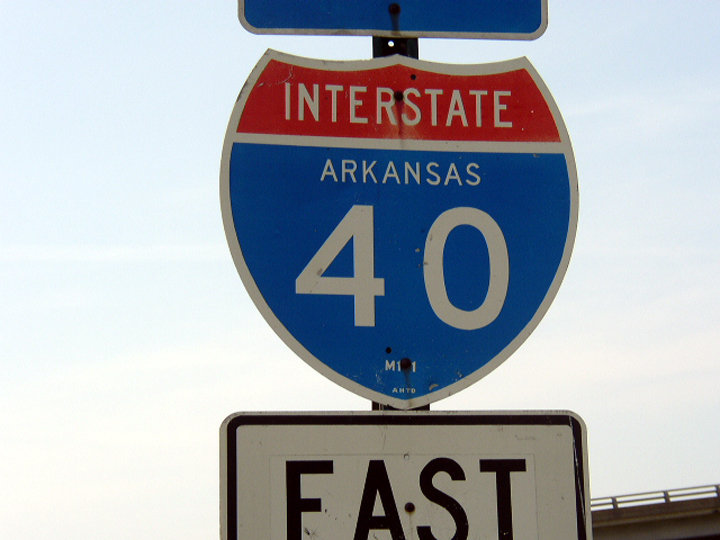 Arkansas interstate 40 sign.