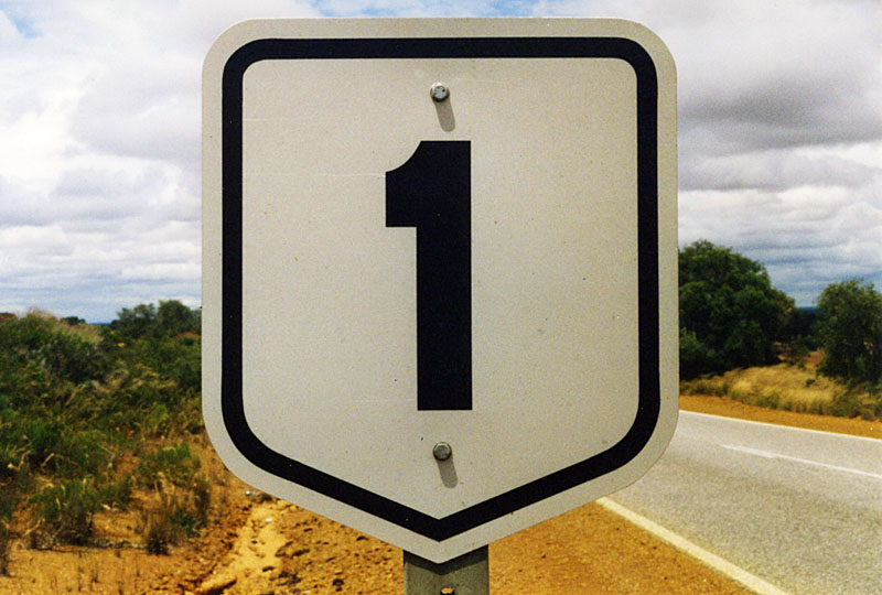 Australia National Route 1 sign.