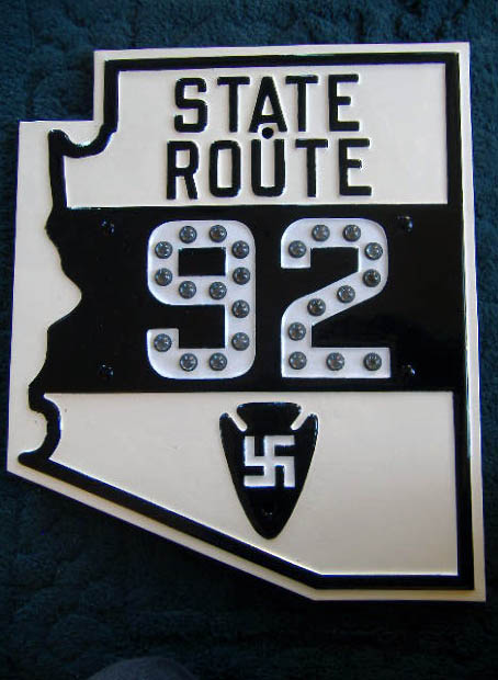Arizona State Highway 92 sign.