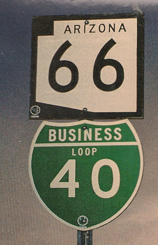 Arizona - business loop 40 and state highway 66 sign.