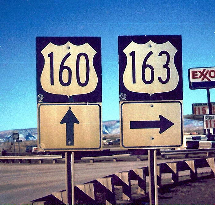 Arizona - U.S. Highway 163 and U.S. Highway 160 sign.