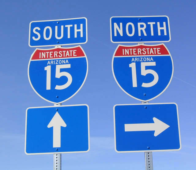 Arizona Interstate 15 sign.