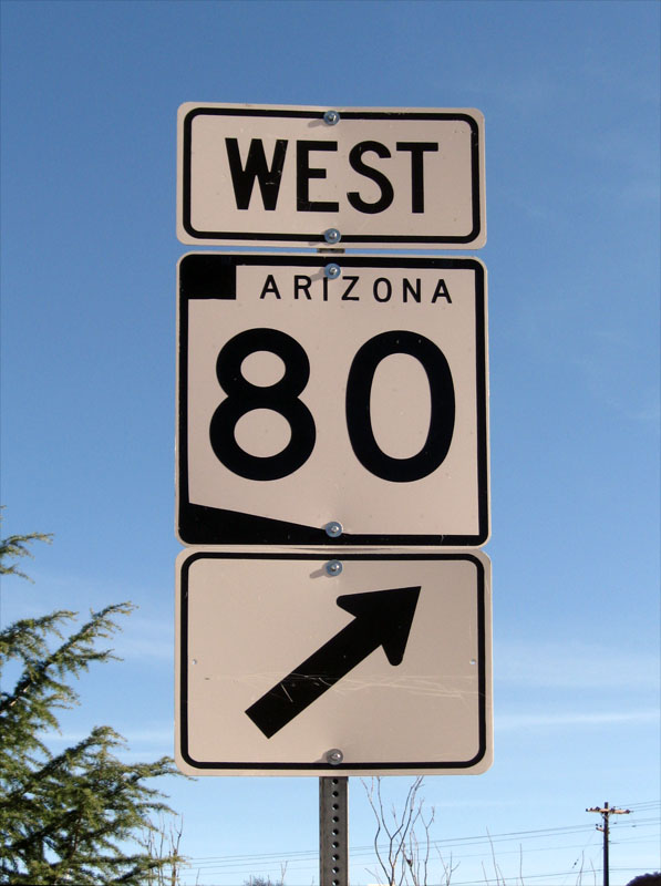 Arizona State Highway 80 sign.