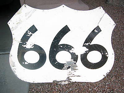 Arizona U.S. Highway 666 sign.