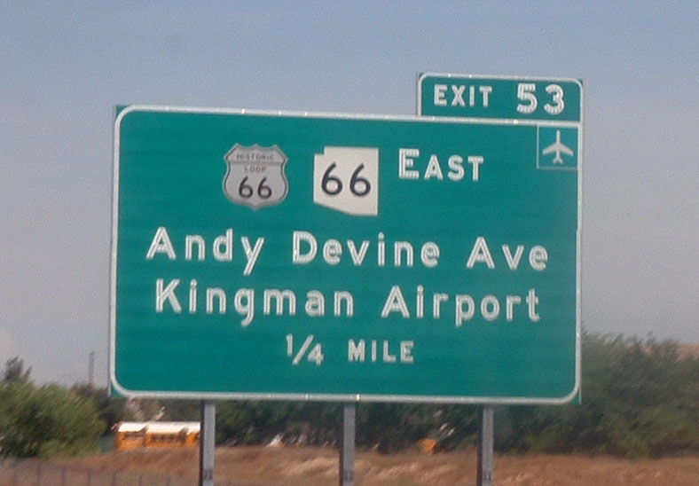 Arizona - State Highway 66 and U.S. Highway 66 sign.