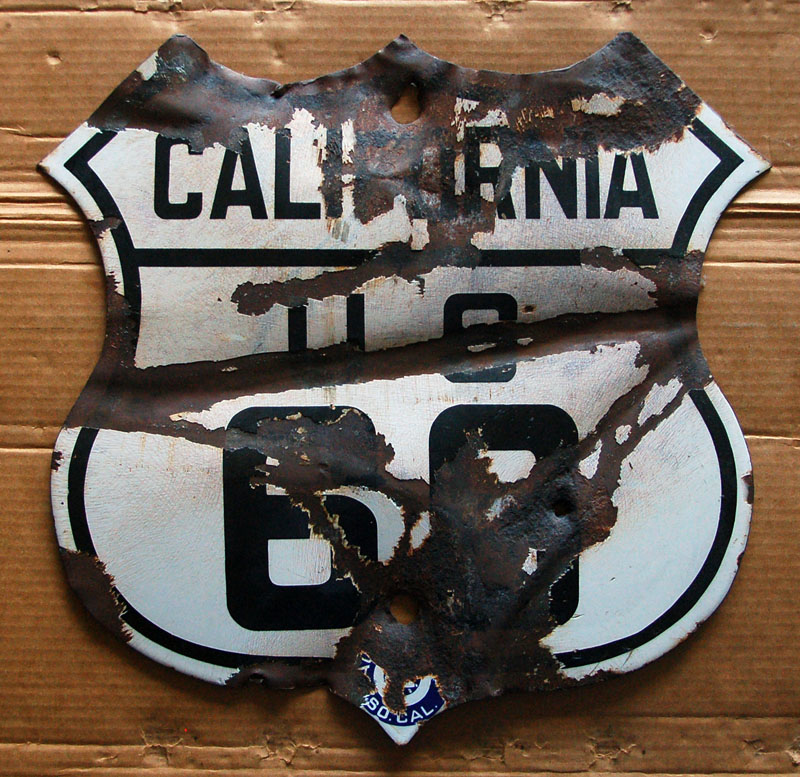 California U. S. highway 66 sign.