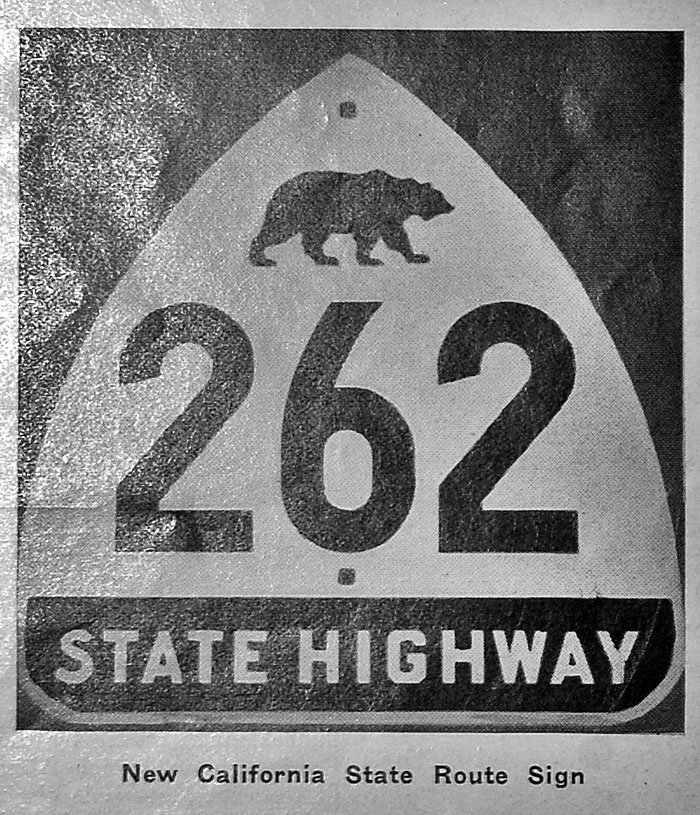 California State Highway 262 sign.