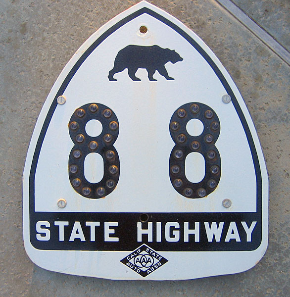 California State Highway 88 sign.