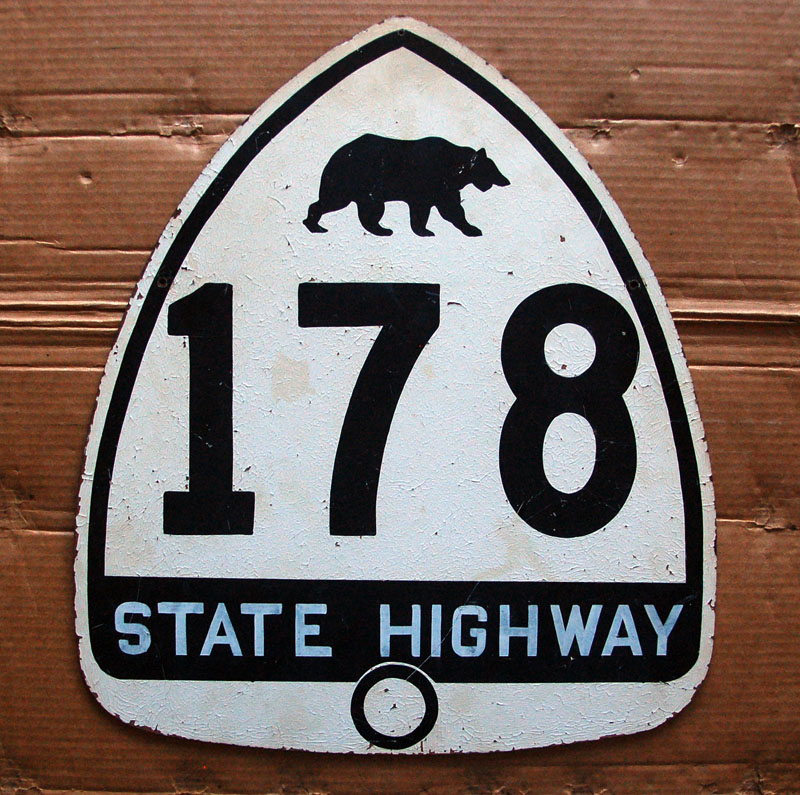 California - State Highway 178 and U.S. Highway 466 sign.