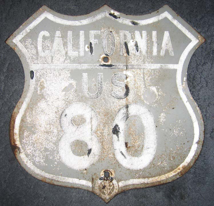 California - U.S. Highway 80 and State Highway 118 sign.