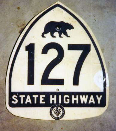 California State Highway 127 sign.