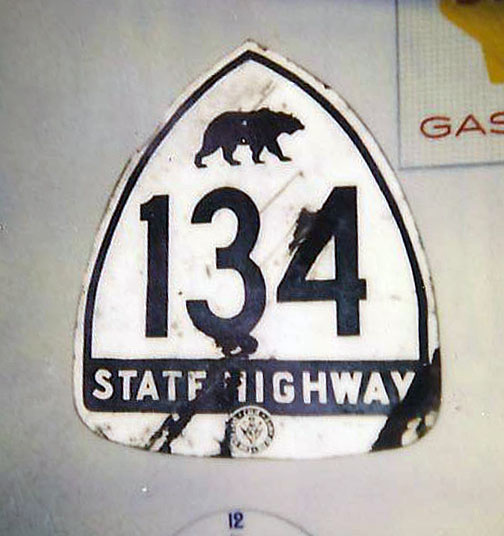 California State Highway 134 sign.