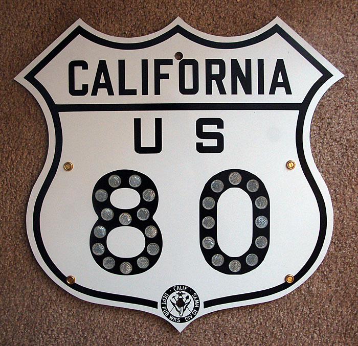 California U.S. Highway 80 sign.