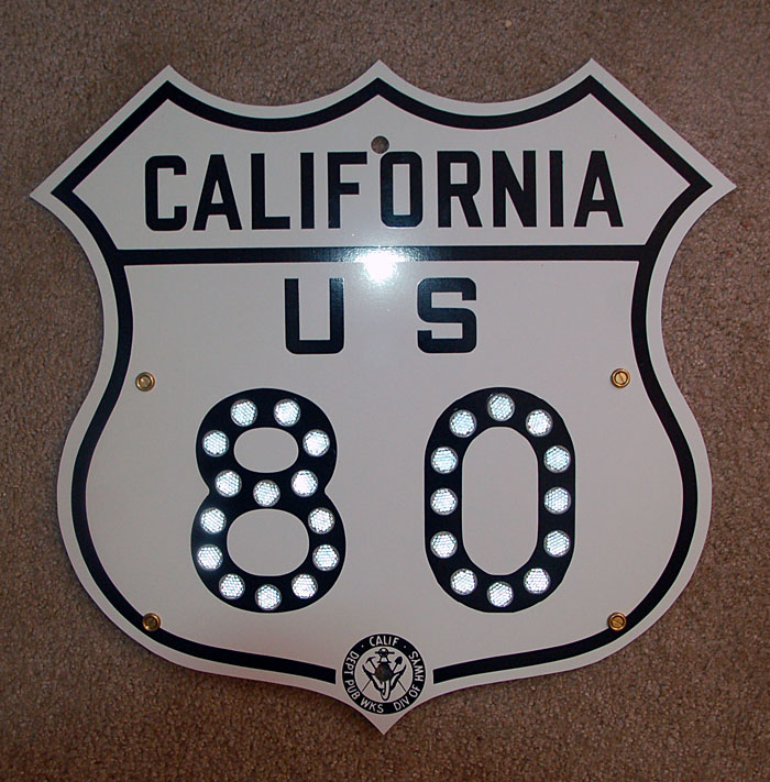 California U.S. Highway 80 sign.