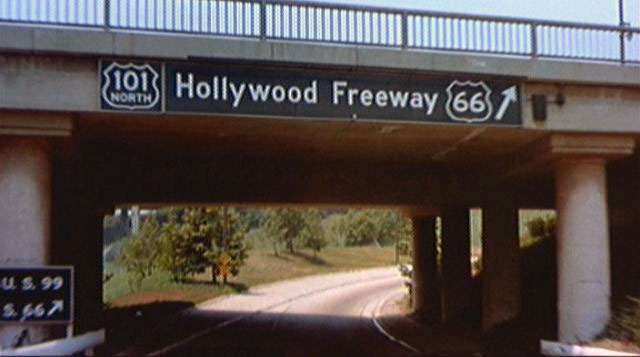 California - U.S. Highway 66 and U.S. Highway 101 sign.