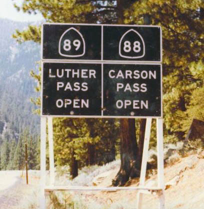 California - State Highway 88 and State Highway 89 sign.