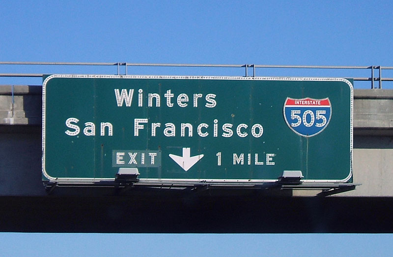California interstate 505 sign.