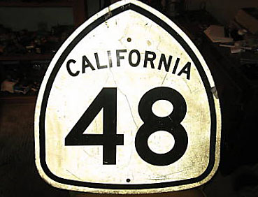 California State Highway 48 sign.