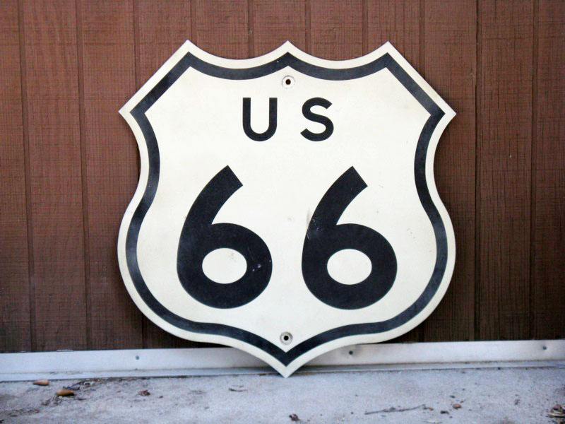 California U.S. Highway 66 sign.