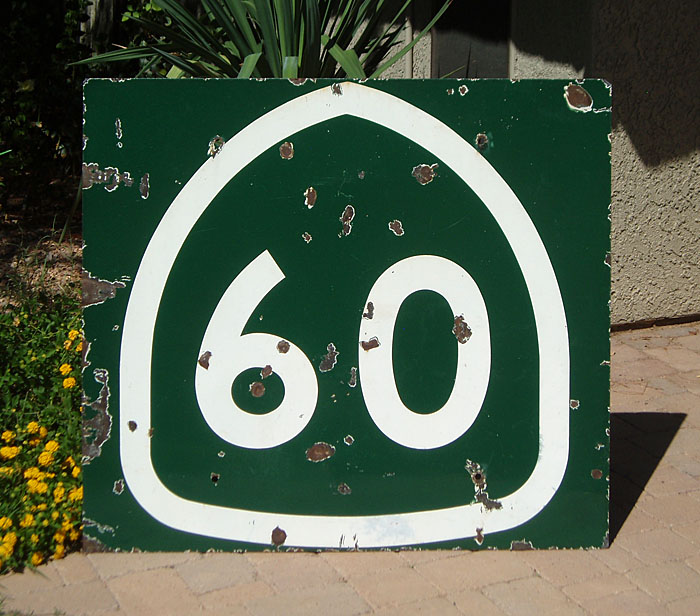 California State Highway 60 sign.