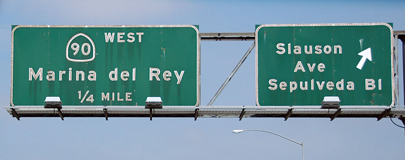 California State Highway 90 sign.