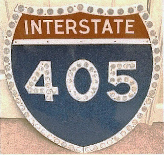 California Interstate 405 sign.