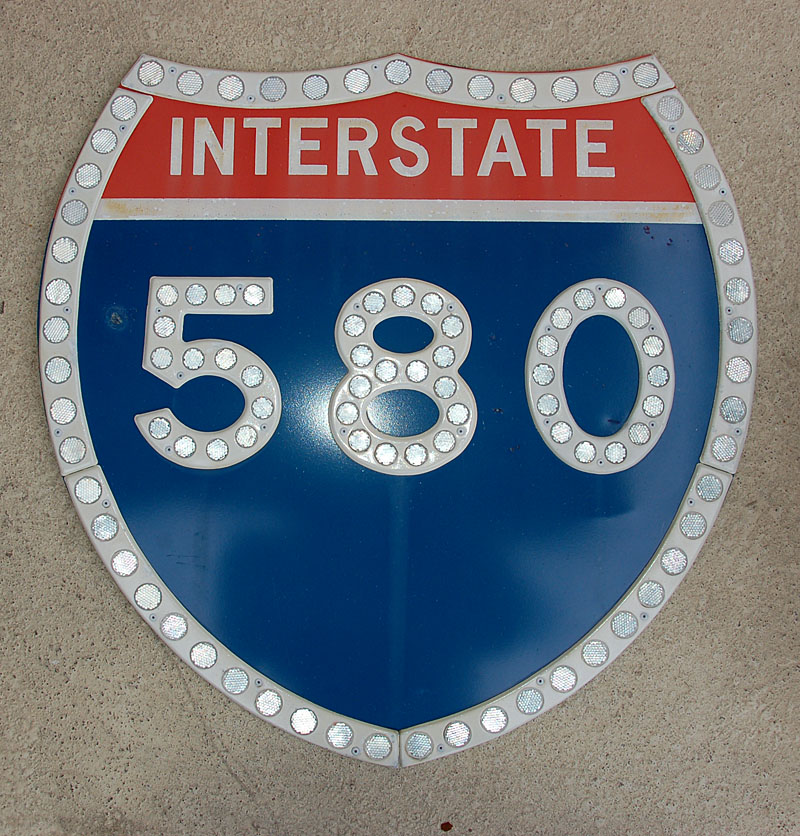California Interstate 580 sign.