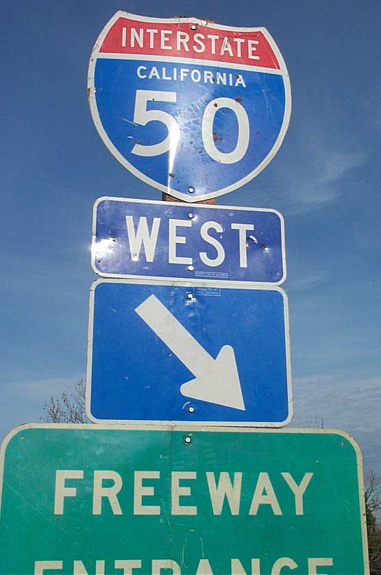 California interstate 50 sign.