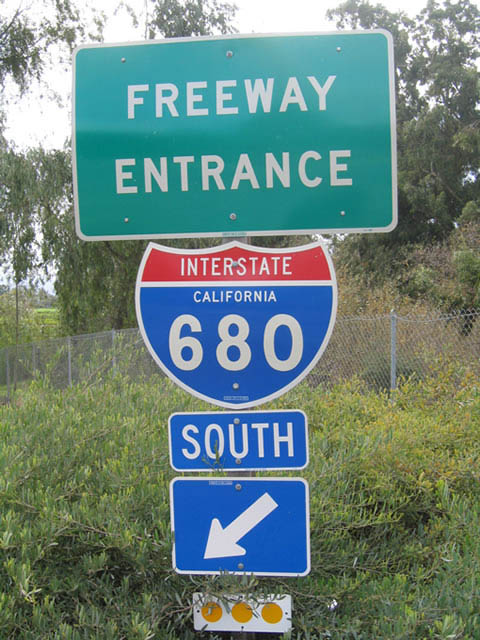 California Interstate 680 sign.