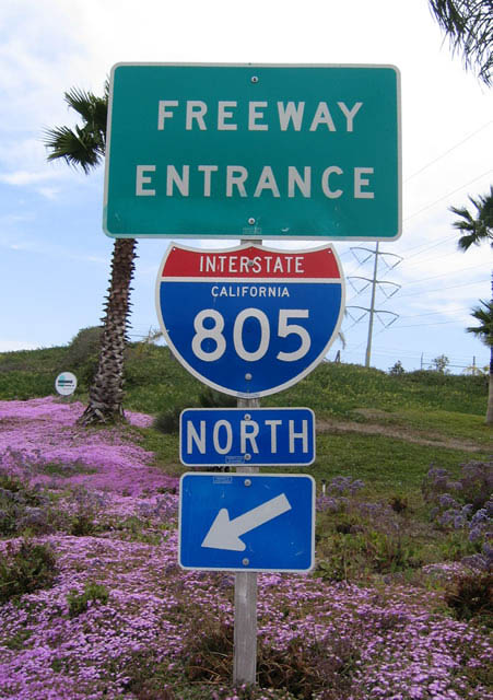 California Interstate 805 sign.