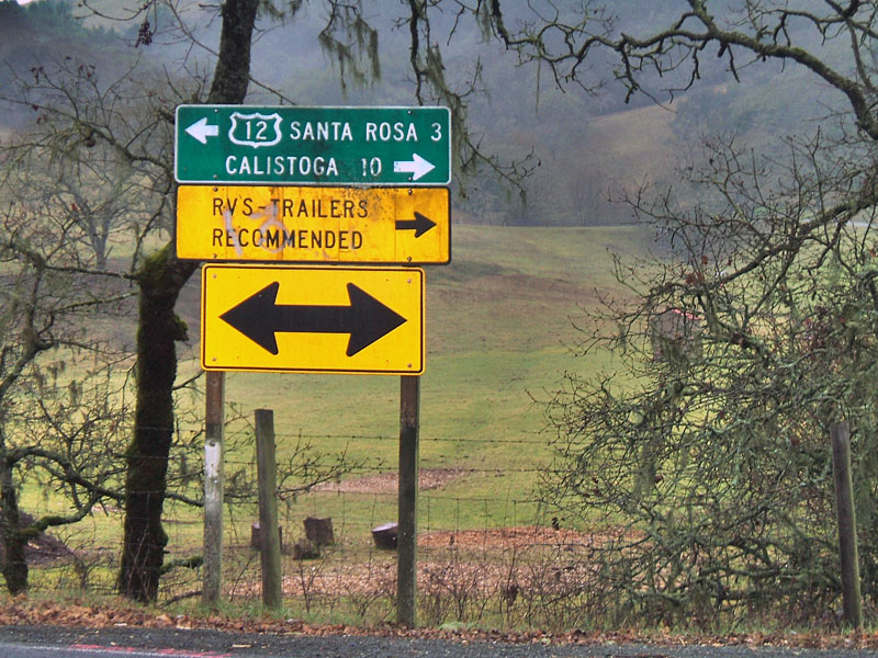 California U.S. Highway 12 sign.