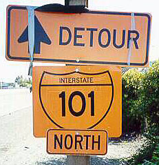 California Interstate 101 sign.