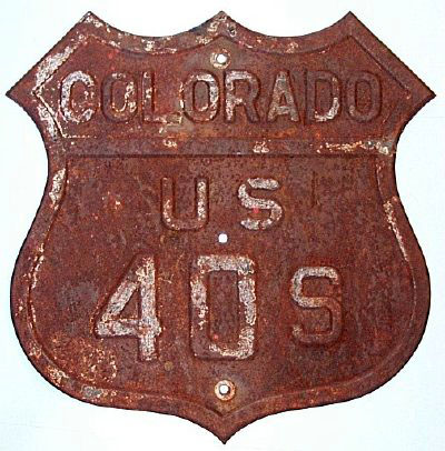 Colorado U. S. highway 40S sign.