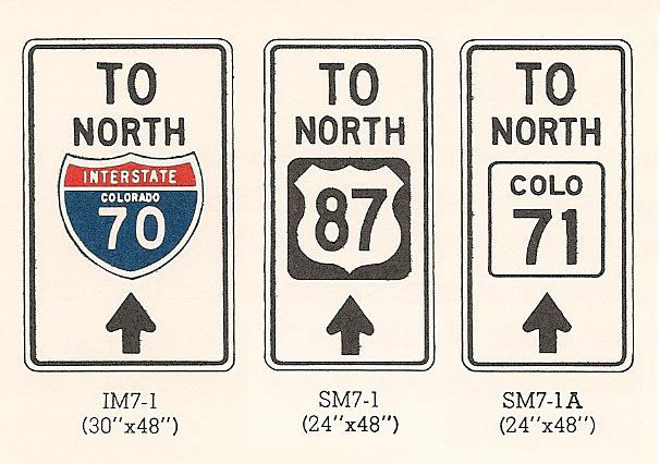 Colorado - U.S. Highway 285, State Highway 9, U.S. Highway 87, U.S. Highway 85, U.S. Highway 385, U.S. Highway 24, State Highway 71, Interstate 70, State Highway 14, State Highway 63, business loop 80S, U.S. Highway 50, Elbert County route 157, state highway spur 75, and State Highway 128 sign.