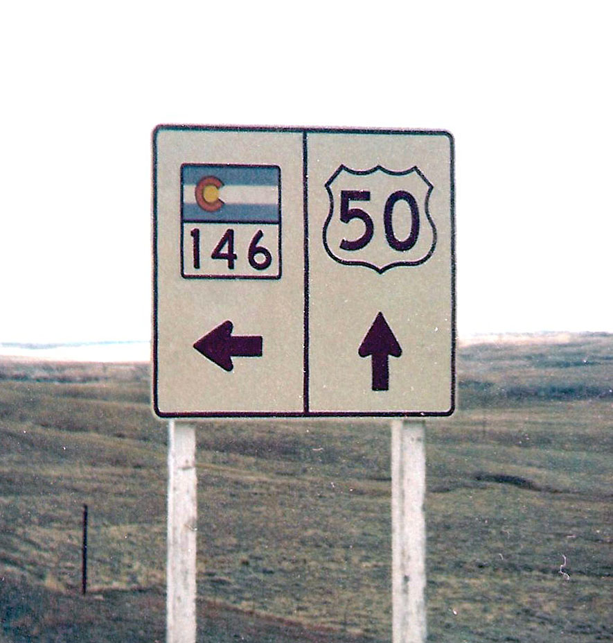 Colorado - State Highway 146 and U.S. Highway 50 sign.