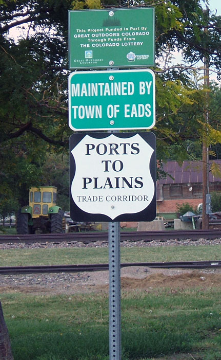 Colorado Ports to Plains Trade Corridor sign.