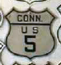 Connecticut U.S. Highway 5 sign.